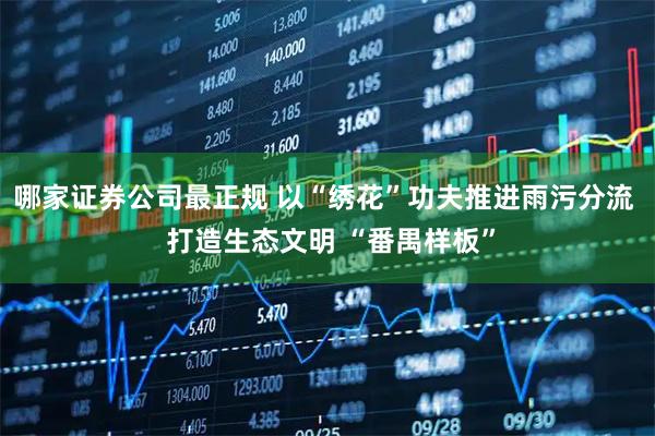 哪家证券公司最正规 以“绣花”功夫推进雨污分流  打造生态文明 “番禺样板”